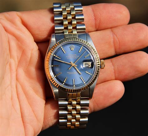 rolex blue face datejus vintage price|rolex datejust 1601 price.